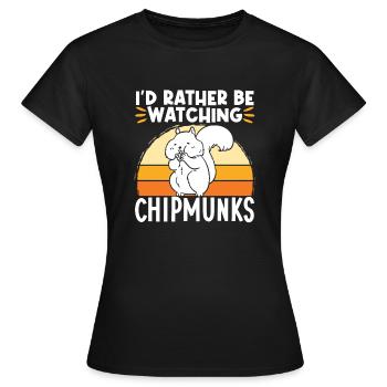 Cadeau de rongeur chipmunk - T-shirt Femme - noir - Devant - AI Model Female 172 dark (172cm)