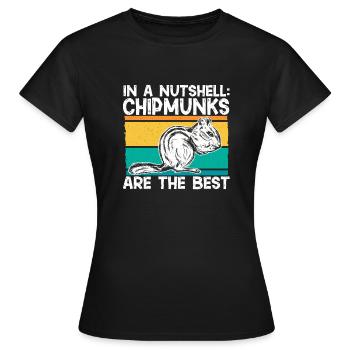 Cadeau de rongeur chipmunk - T-shirt Femme - noir - Devant - AI Model Female 172 dark (172cm)