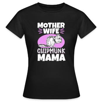 Cadeau de rongeur chipmunk - T-shirt Femme - noir - Devant - AI Model Female 172 dark (172cm)