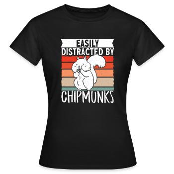 Cadeau de rongeur chipmunk - T-shirt Femme - noir - Devant - AI Model Female 172 dark (172cm)