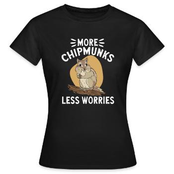 Cadeau de rongeur chipmunk - T-shirt Femme - noir - Devant - AI Model Female 172 dark (172cm)