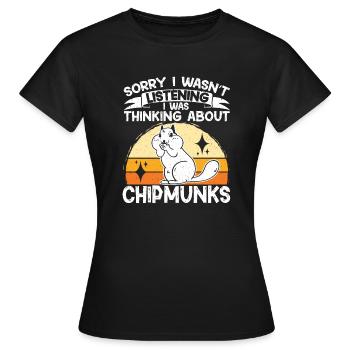 Cadeau de rongeur chipmunk - T-shirt Femme - noir - Devant - AI Model Female 172 dark (172cm)