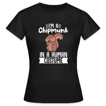Cadeau de rongeur chipmunk - T-shirt Femme - noir - Devant - AI Model Female 172 dark (172cm)