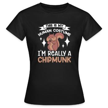 Cadeau de rongeur chipmunk - T-shirt Femme - noir - Devant - AI Model Female 172 dark (172cm)