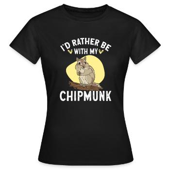 Cadeau de rongeur chipmunk - T-shirt Femme - noir - Devant - AI Model Female 172 dark (172cm)