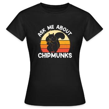 Cadeau de rongeur chipmunk - T-shirt Femme - noir - Devant - AI Model Female 172 dark (172cm)