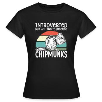 Cadeau de rongeur chipmunk - T-shirt Femme - noir - Devant - AI Model Female 172 dark (172cm)