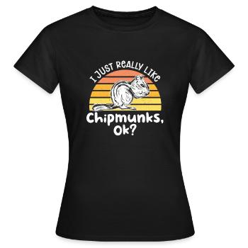 Cadeau de rongeur chipmunk - T-shirt Femme - noir - Devant - AI Model Female 172 dark (172cm)
