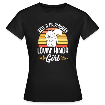 Cadeau de rongeur chipmunk - T-shirt Femme - noir - Devant - AI Model Female 172 dark (172cm)