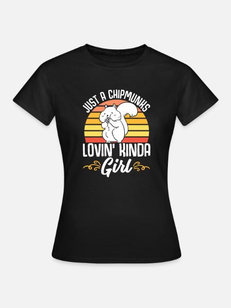 Streifenhörnchen Chipmunk Nagetier Geschenk - Frauen T-Shirt - Schwarz
