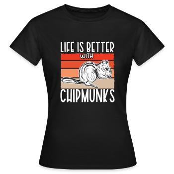 Cadeau de rongeur chipmunk - T-shirt Femme - noir - Devant - AI Model Female 172 dark (172cm)