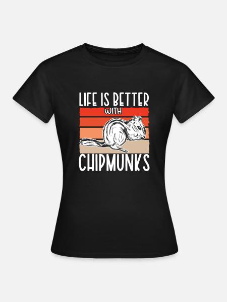 Streifenhörnchen Chipmunk Nagetier Geschenk - Frauen T-Shirt - Schwarz