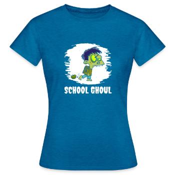 Halloween - T-shirt Femme - bleu saphir antique chiné - Devant - AI Model Female 172 dark (172cm)