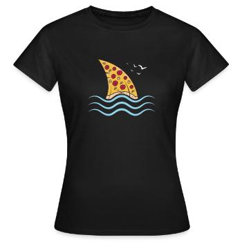 Pizza Haifischfloss Hobby Pizzabäcker - Frauen T-Shirt - Schwarz - Vorne - AI Model Female 172 dark (172cm)