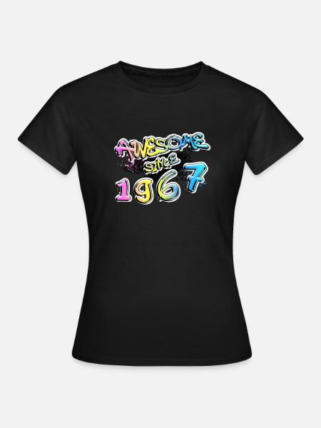 Awesome since 1967 Graffiti Motiv - Frauen T-Shirt - Schwarz