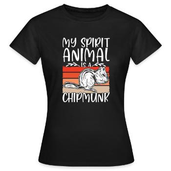 Cadeau de rongeur chipmunk - T-shirt Femme - noir - Devant - AI Model Female 172 dark (172cm)