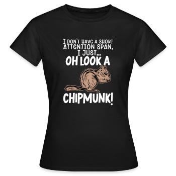 Cadeau de rongeur chipmunk - T-shirt Femme - noir - Devant - AI Model Female 172 dark (172cm)