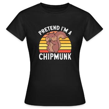 Cadeau de rongeur chipmunk - T-shirt Femme - noir - Devant - AI Model Female 172 dark (172cm)