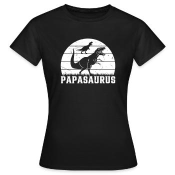 Papa Dino Papa Saurus Papa Dinosaur - Papasaurus - Women's T-Shirt - black - Front - AI Model Female 172 dark (172cm)