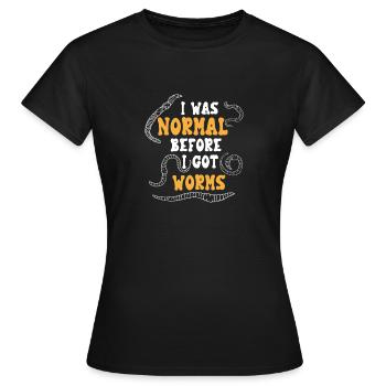 J’étais normal avant d’avoir des vers, de la vermiculture - T-shirt Femme - noir - Devant - AI Model Female 172 dark (172cm)