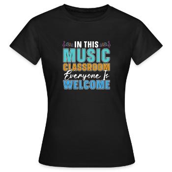 Music Teacher Music Teacher Classroom - Women's T-Shirt - black - Front - AI Model Female 172 dark (172cm)