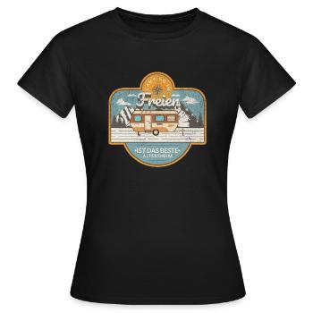 Camping Im Freien Ist Das Bessere Altersheim - Frauen T-Shirt - Schwarz - Vorne - AI Model Female 172 dark (172cm)