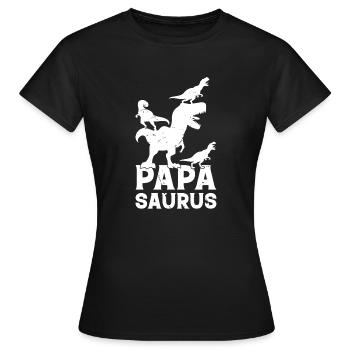 PapaSaurus Papa With Three Kids - Papa Saurus Papa - Women's T-Shirt - black - Front - AI Model Female 172 dark (172cm)