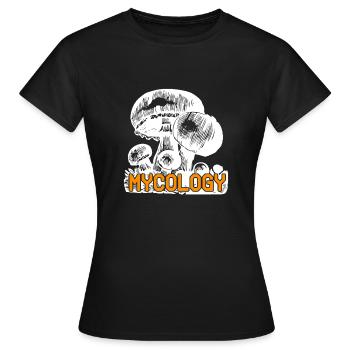Mycology Retro Fungus Mycology Lover T-Shirt - T-shirt Femme - noir - Devant - AI Model Female 172 dark (172cm)
