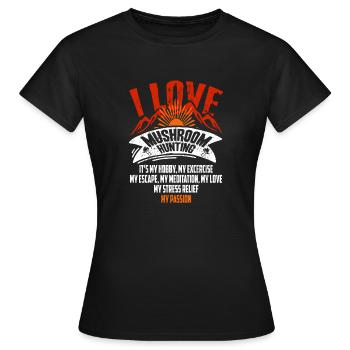 J’aime la chasse aux champignons Mycologue passionné - T-shirt Femme - noir - Devant - AI Model Female 172 dark (172cm)