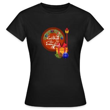 Niedlich Ein Weihnachtslied Gott segne uns alle Lampe - Frauen T-Shirt - Schwarz - Vorne - AI Model Female 172 dark (172cm)