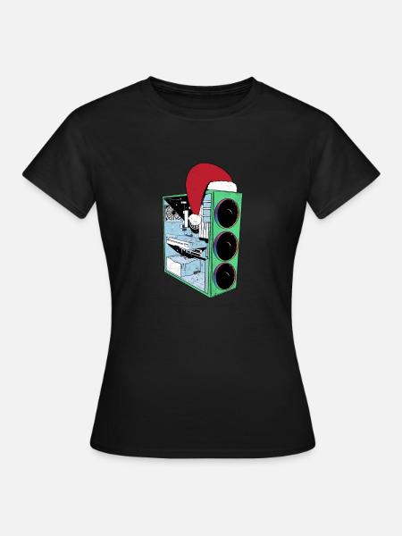 Gamer PC with Beanie Funny Gambler Outfit Xmas - Women's T-Shirt - black