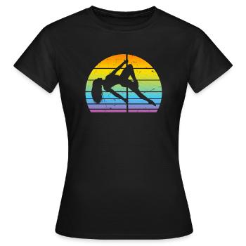 Pole Dance Retro Pole Dancing Girl - Pole Dance - Women's T-Shirt - black - Front - AI Model Female 172 dark (172cm)