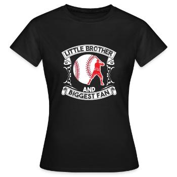 Kleiner Bruder Und Größtes Fangemittel Baseball - Frauen T-Shirt - Schwarz - Vorne - AI Model Female 172 dark (172cm)