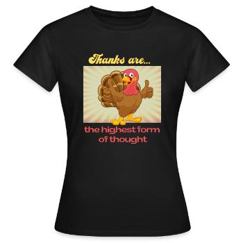 Citations célèbres sur Thanksgiving - T-shirt Femme - noir - Devant - AI Model Female 172 dark (172cm)