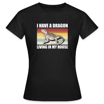 Hilarious Reptile Lounge-Lizard Viviparous Geckos - T-shirt Femme - noir - Devant - AI Model Female 172 dark (172cm)
