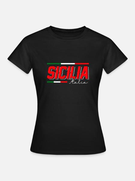 Sicilia bandiera Sicilia Palermo Italia - Maglietta da donna - nero