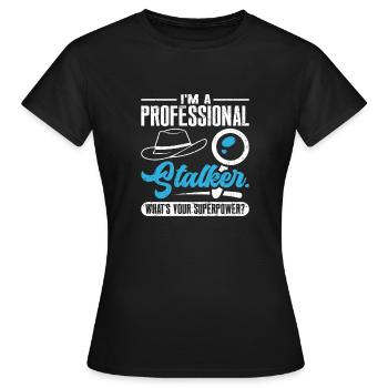 Spion Privatdetektiv Ermittler Detektiv Geschenk - Frauen T-Shirt - Schwarz - Vorne - AI Model Female 172 dark (172cm)
