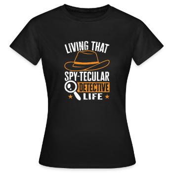 Espion détective privé enquêteur Détective Cadeau - T-shirt Femme - noir - Devant - AI Model Female 172 dark (172cm)