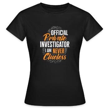 Espion détective privé enquêteur Détective Cadeau - T-shirt Femme - noir - Devant - AI Model Female 172 dark (172cm)