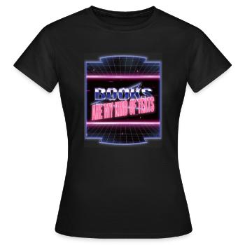 books lover book cat wine book lover better fun - Women's T-Shirt - black - Front - AI Model Female 172 dark (172cm)