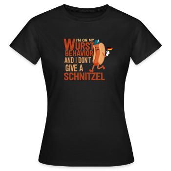 Je suis sur mon comportement de saucisse - T-shirt Femme - noir - Devant - AI Model Female 172 dark (172cm)