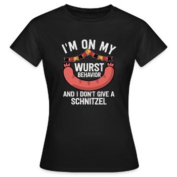 Je suis sur mon comportement de saucisse - T-shirt Femme - noir - Devant - AI Model Female 172 dark (172cm)