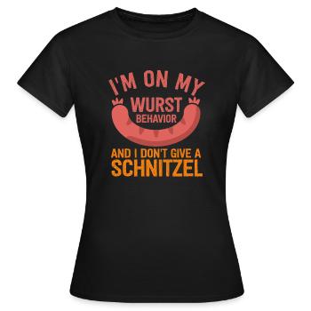 Je suis sur mon comportement de saucisse - T-shirt Femme - noir - Devant - AI Model Female 172 dark (172cm)