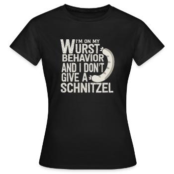 Je suis sur mon comportement de saucisse - T-shirt Femme - noir - Devant - AI Model Female 172 dark (172cm)