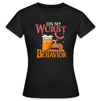 Je suis sur mon comportement de saucisse - T-shirt Femme - noir - Devant - AI Model Female 172 dark (172cm)