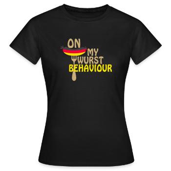 Je suis sur mon comportement de saucisse - T-shirt Femme - noir - Devant - AI Model Female 172 dark (172cm)