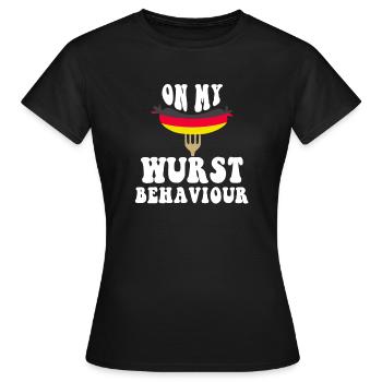 Je suis sur mon comportement de saucisse - T-shirt Femme - noir - Devant - AI Model Female 172 dark (172cm)