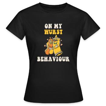 Je suis sur mon comportement de saucisse - T-shirt Femme - noir - Devant - AI Model Female 172 dark (172cm)