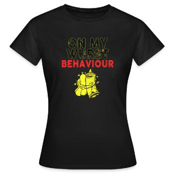 Je suis sur mon comportement de saucisse - T-shirt Femme - noir - Devant - AI Model Female 172 dark (172cm)