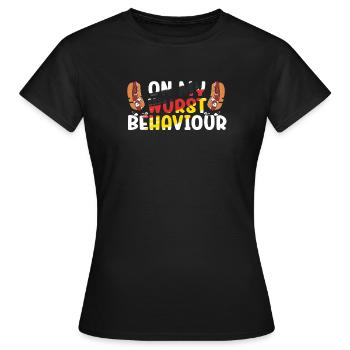 Je suis sur mon comportement de saucisse - T-shirt Femme - noir - Devant - AI Model Female 172 dark (172cm)